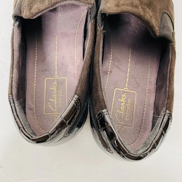 Clarks Every Day Slip On Loafer 9W Active Air Brown Business Leather Suede 60943 - Picture 8 of 11